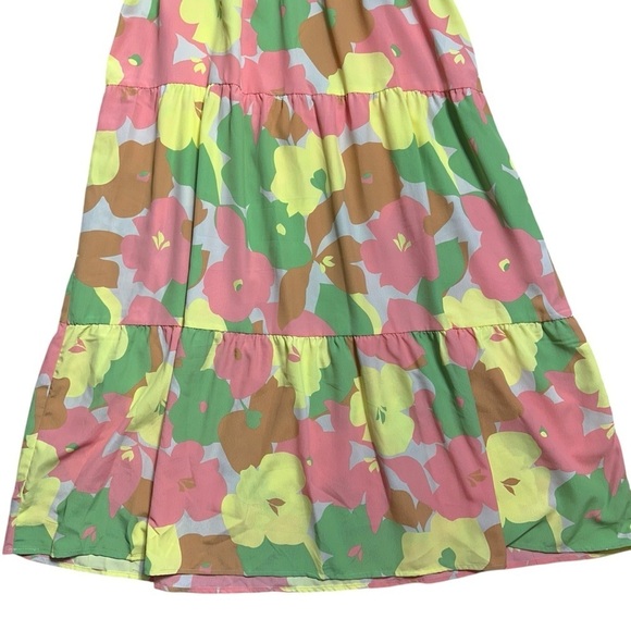 Social Standard by Sanctuary Floral Tiered Midi Dress Womens Medium - Picture 7 of 8